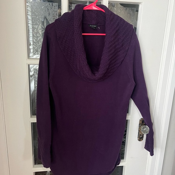 Calvin Klein Jeans Purple Cowl Neck Sweater Dress | Cozy Cottagecore | Size XL - Picture 4 of 4